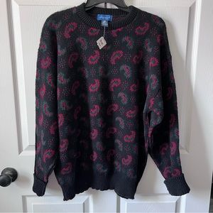 NWT Vintage Men’s Towncraft Paisley Crewneck Sweater JCPenney Tag